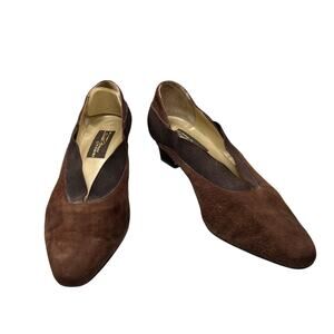 Sesto Meucci Of Florence Italian Pumps 7C Italy Suede Grannycore Retro Heels